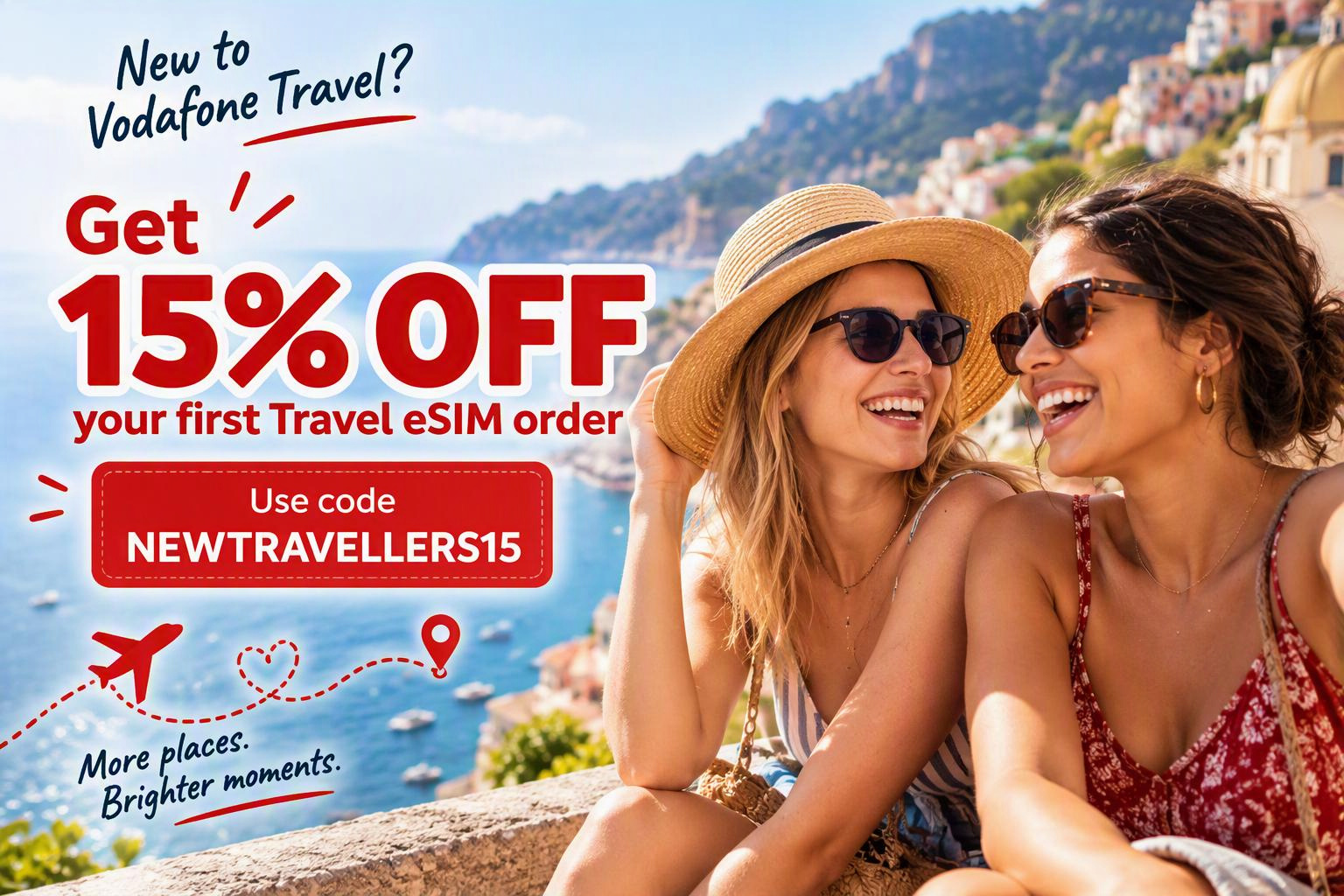 First-Time Travel eSIM Customers Get 15% Off with Vodafone Travel Image