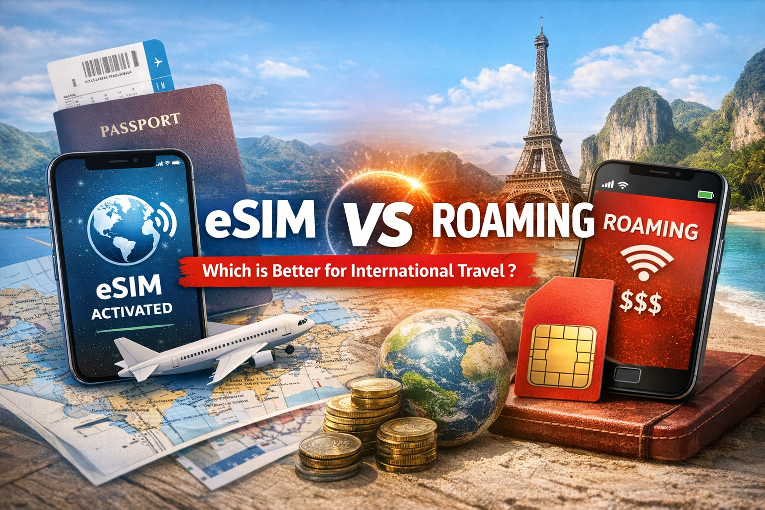 eSIM vs Roaming Which Is Better for International Travel Image