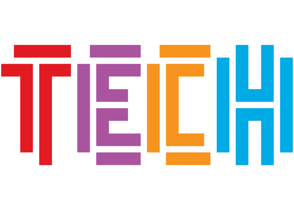 Colorful stylized text reads TECH in red, purple, orange, and blue. Faint white text above reads SLOVAKIA, and below reads FORUM·EXPO. The background is light gray.