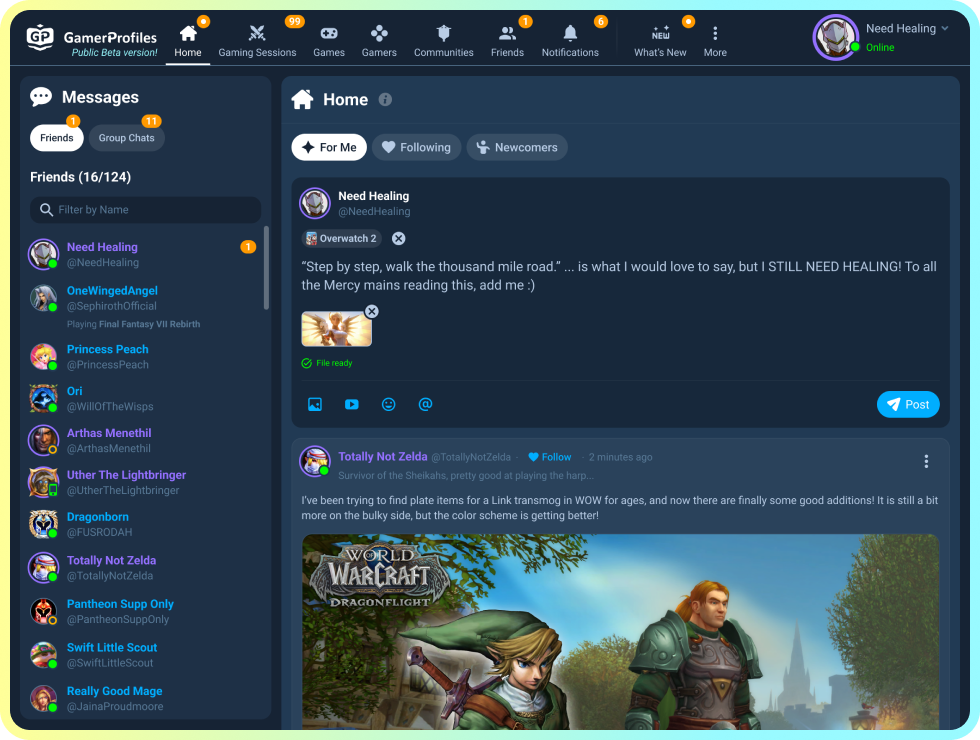 Discover & Share Content in your personalized Feed - GamerProfiles