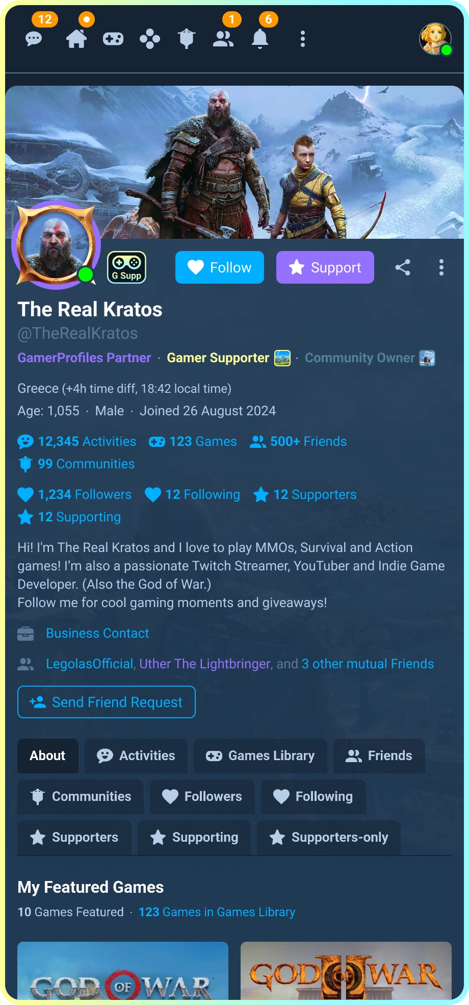 Support Creators & Pro Gamers - GamerProfiles