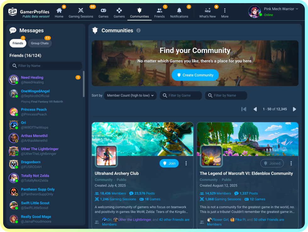 Communities - GamerProfiles