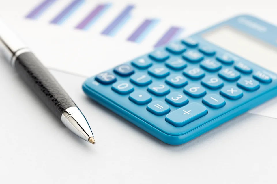 Blue calculator