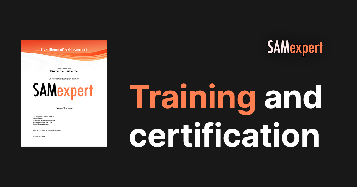 SAMexpert Training and Certification SAMexpert Training and Certification