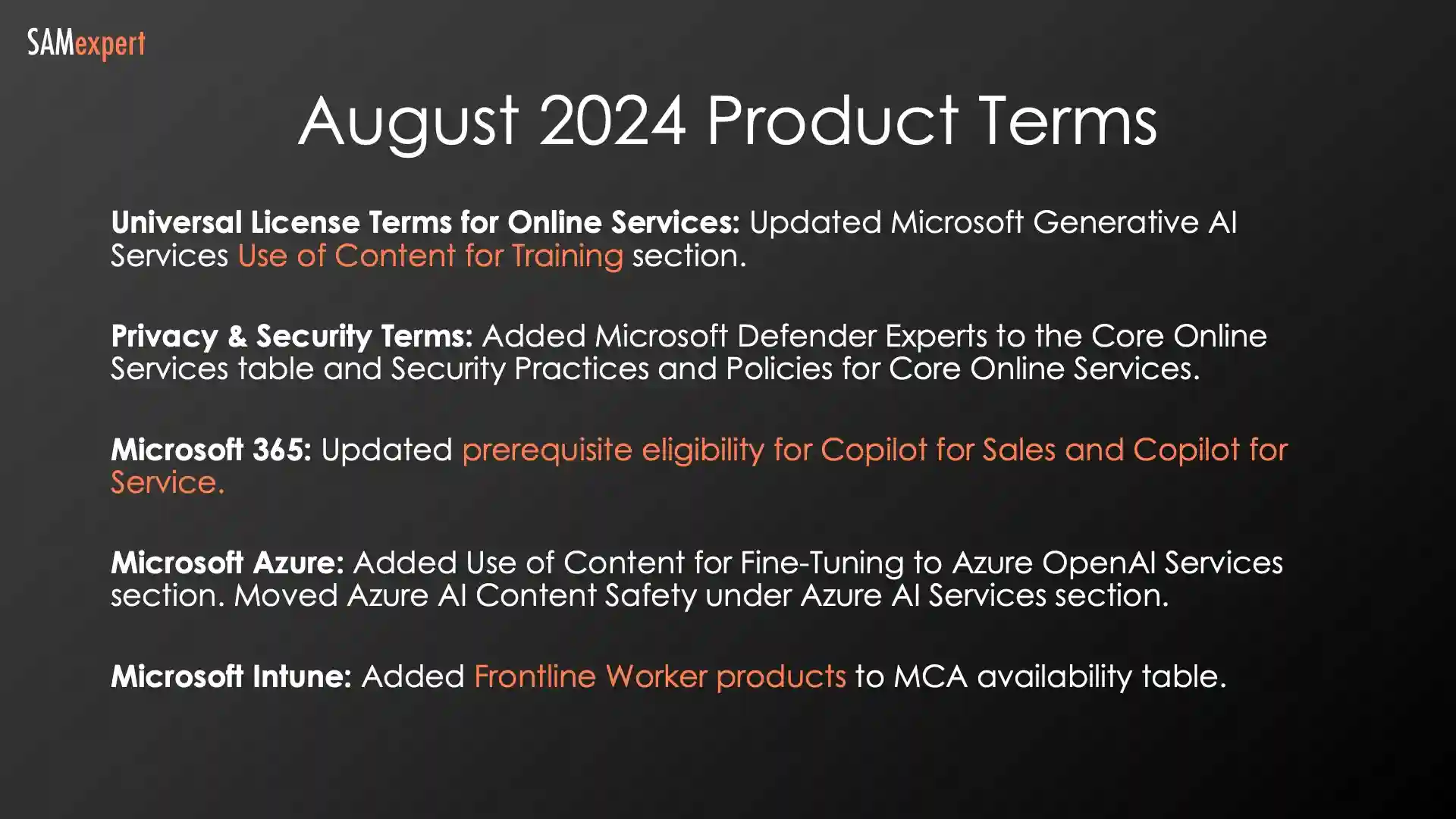 August 2024 Microsoft Product Terms Update August 2024 Microsoft Product Terms Update
