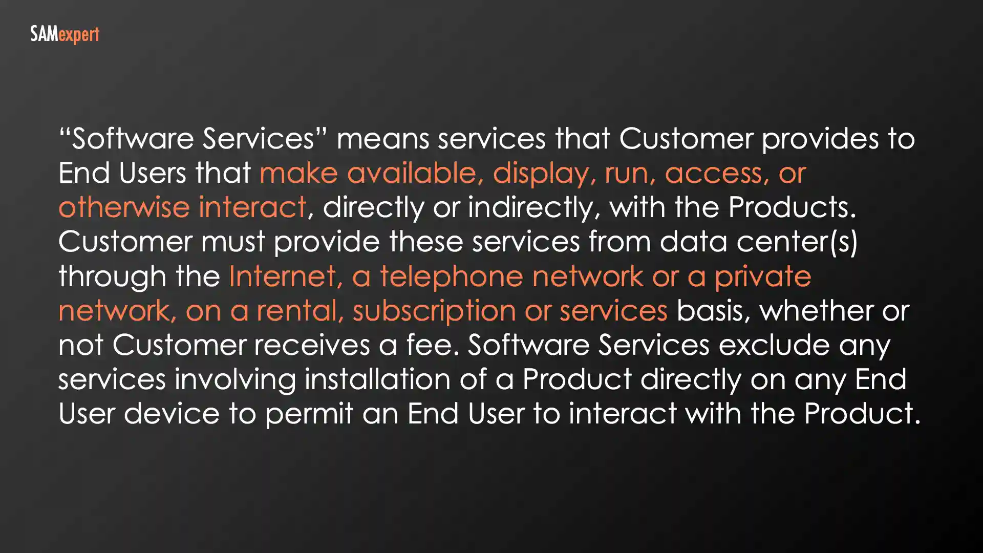 Software Services definition in SPLA Software Services definition in SPLA