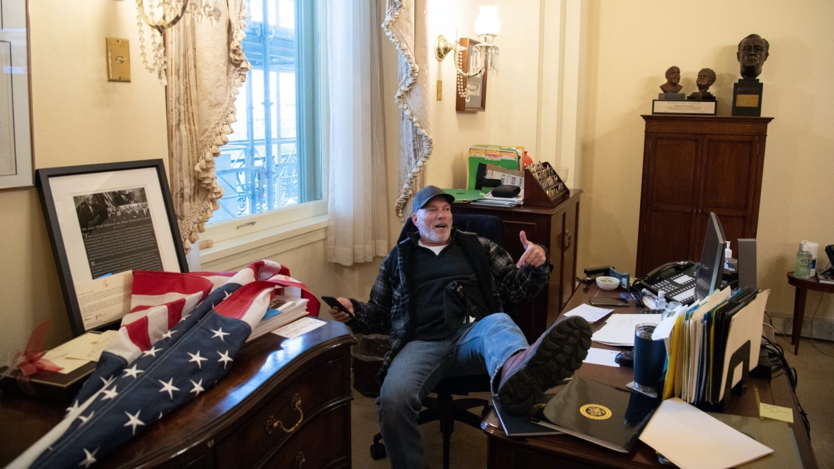 Capitol Rioter Photographed Propping Feet on Desk in Pelosi's Office Sentenced to Over 4 Years