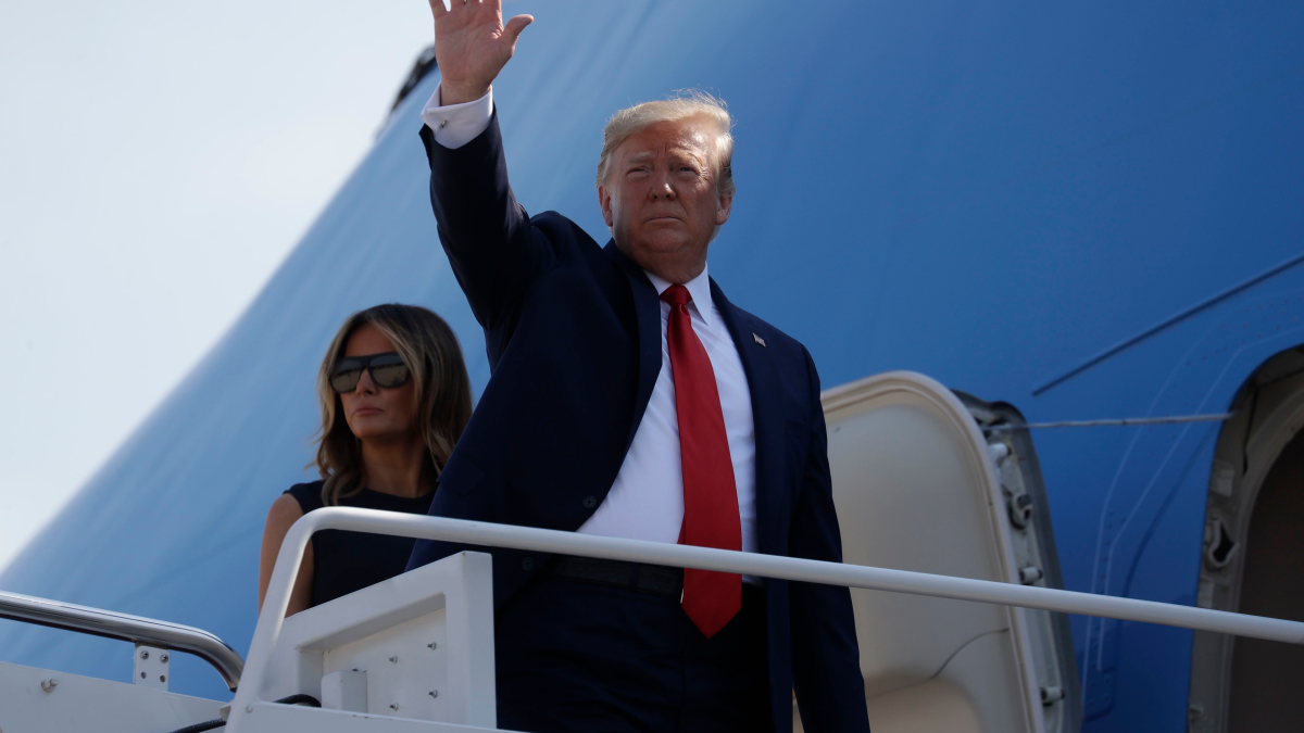 Trump Defiant as He Departs for El Paso and Dayton: 'My Rhetoric Brings People Together'