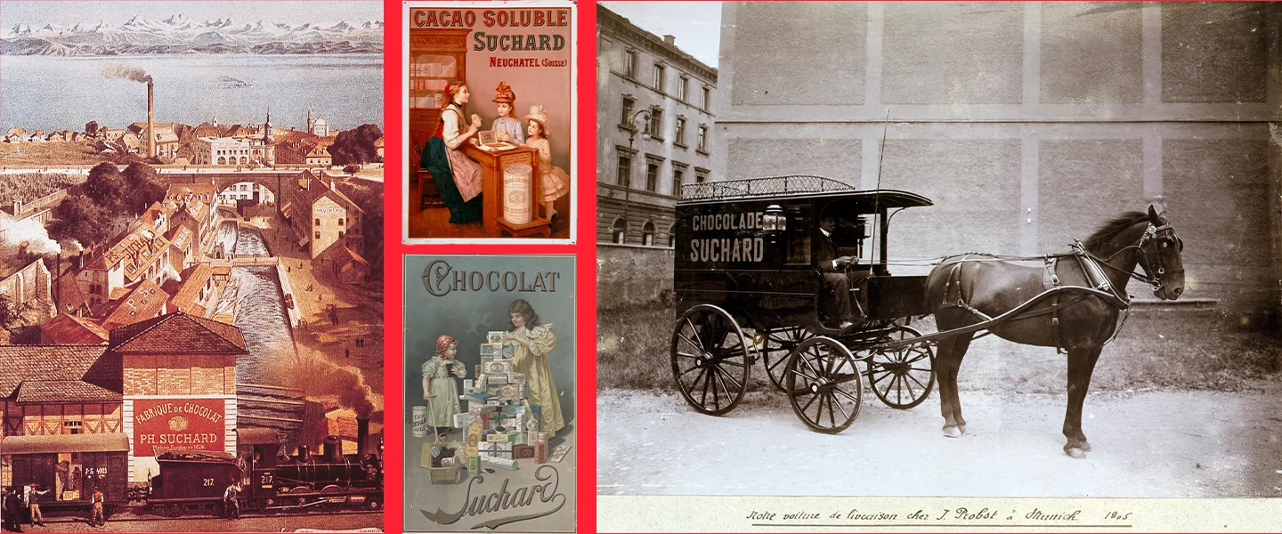 Suchard Geschichte Collage