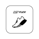 MyFlex app icon showing a black and white running shoe symbol on white background with rounded square border