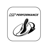 Logo DLT Performance s černým textem a stylizovaným obrázkem boty na bílém čtvercovém pozadí
