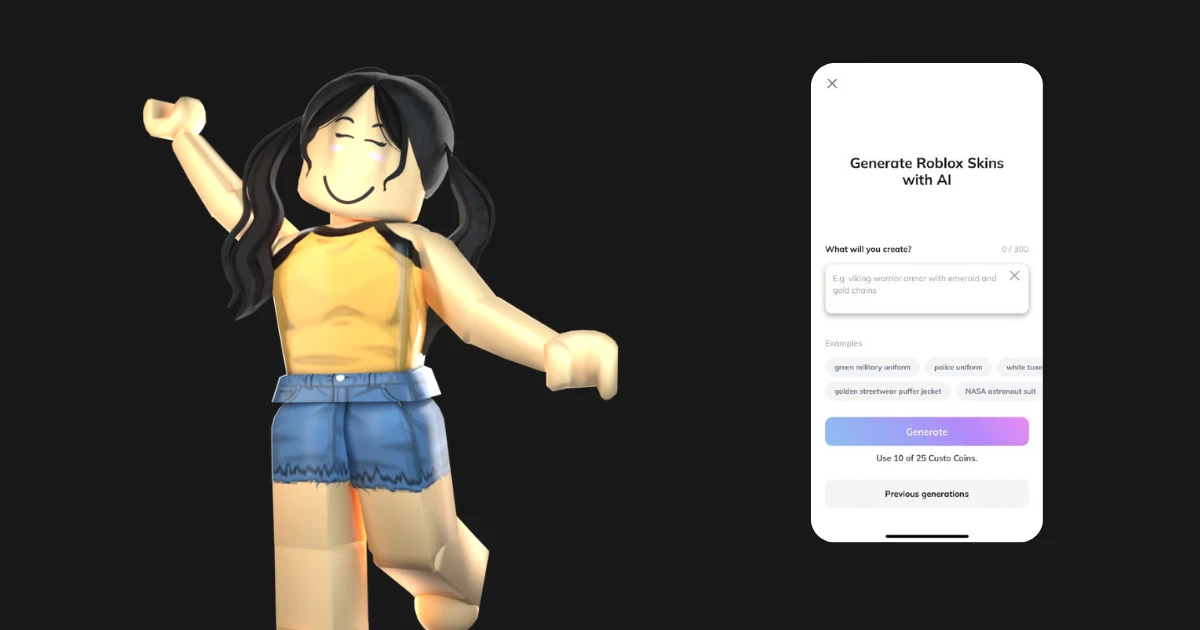 Cover Image for How to Create Roblox Designs with Customuse AI On Your Phone