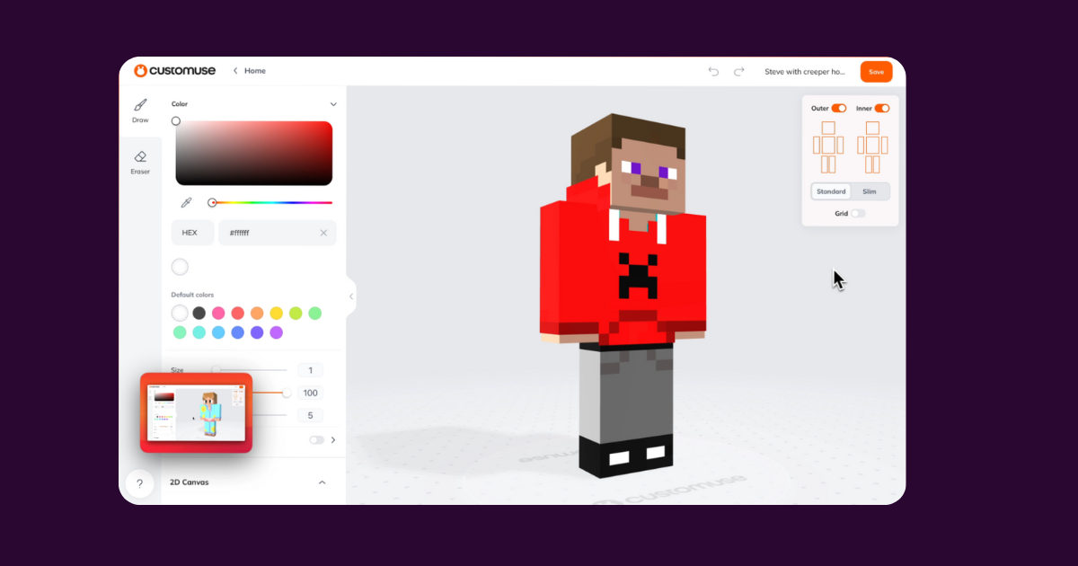 How To Create Minecraft Skins Using Customuse Web App | Customuse Blog