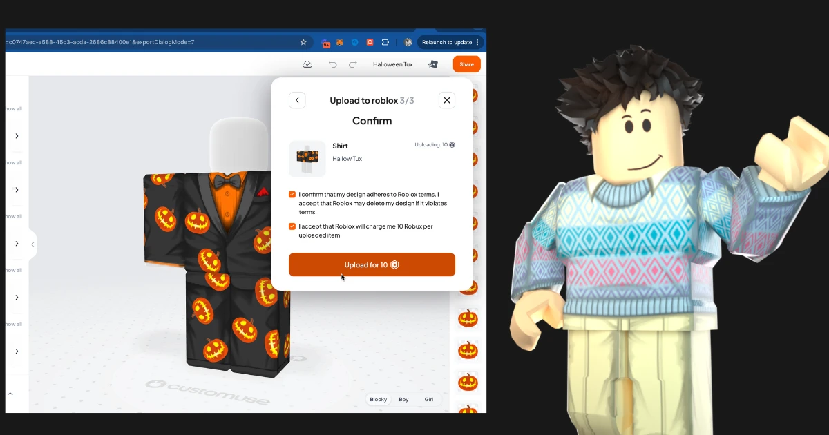 Cover Image for How to upload Roblox Classic Clothing directly into Roblox from Customuse