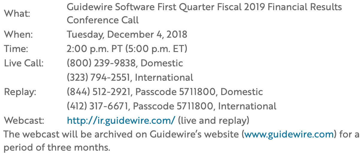 First Quarter Fiscal 2019 Tab 2