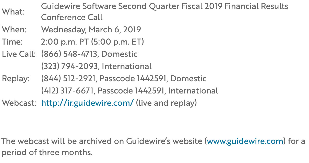 Second Quarter Fiscal 2019 Tab 2