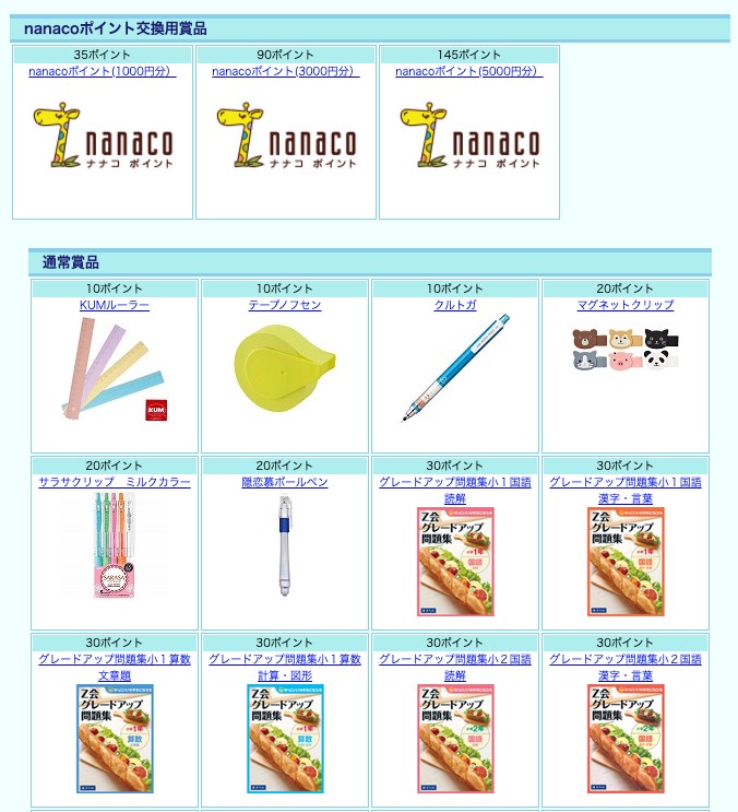 年度版 ｚ会小学生コースの努力賞ポイント交換商品 Kids Programming Org 理系に育てる 子供向け教育 習い事 子育てのお役立ち情報