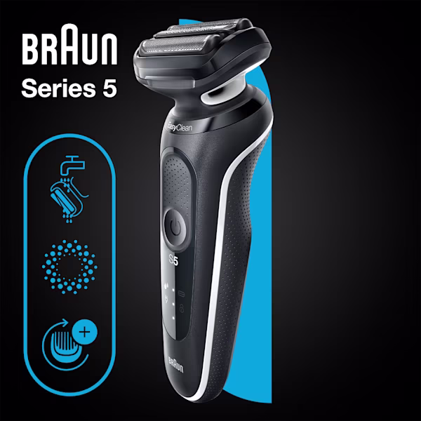 Series 5 51-W1000s Wet & Dry shaver, white. Series 5 51-W1000s Wet & Dry shaver, white.