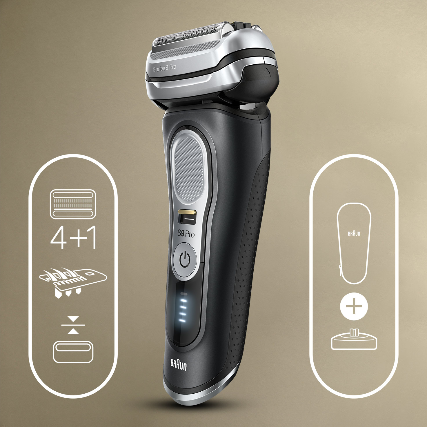 Series 9 Pro 9410s Wet & Dry shaver with charging stand and travel ...