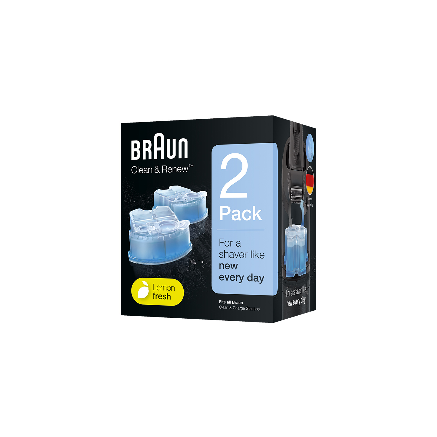 Braun Clean and Renew 4 Pack, Cartridge, Refill, Replacement Cleaner,  Cleaning Solution : : Health & Personal Care