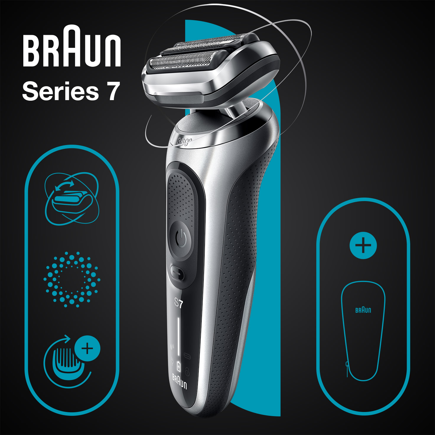 Series 7 71-S7500cc Shaver for Men, Wet & Dry with 360° Flex Head