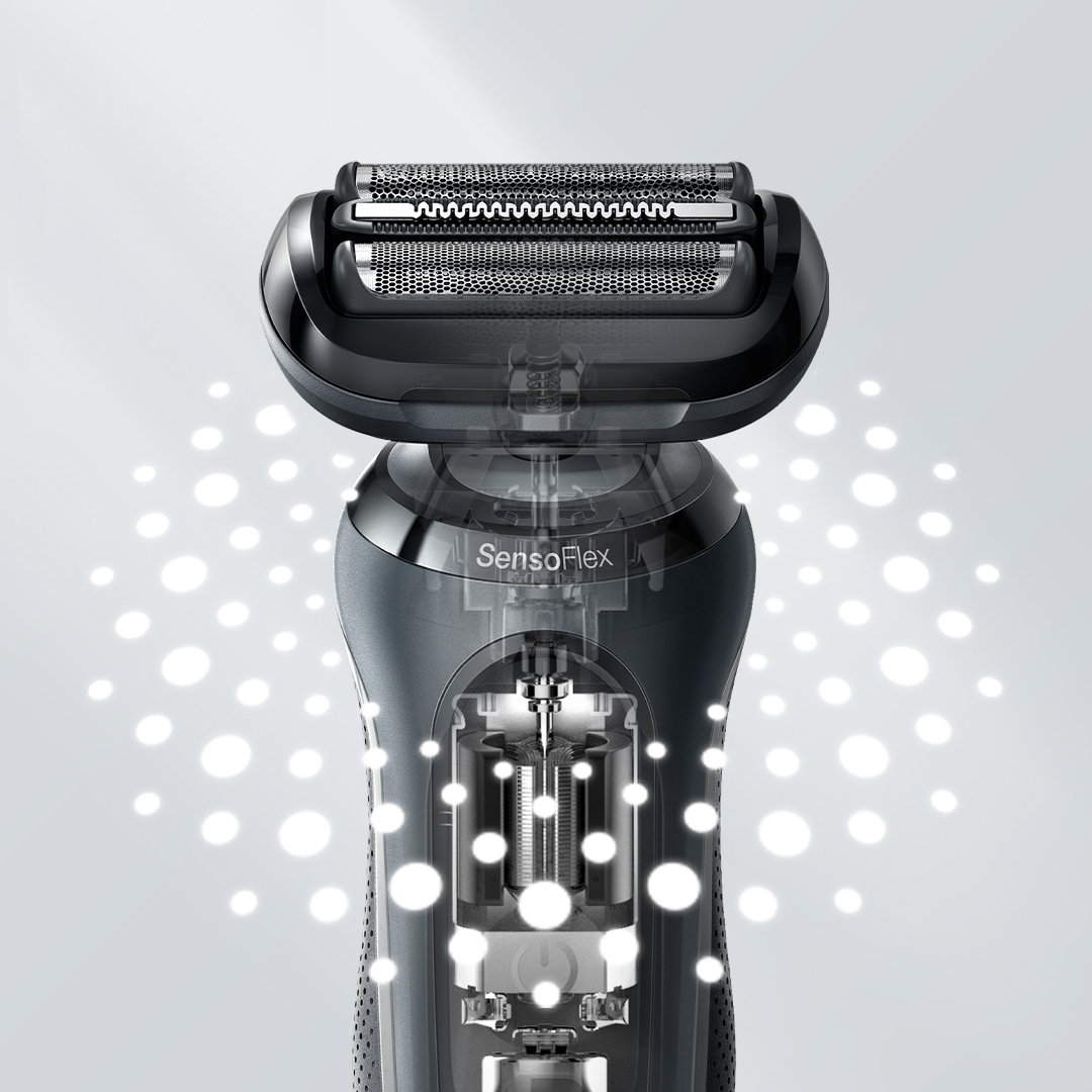 Braun Dry Series charging shaver with 61-N4862cs & 3 grey. SG and Wet attachments, | 6 stand