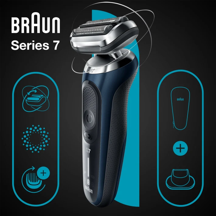 BRAUN Series 7 71-B1200s Rasierer Blau (Cassette, Reinigungsstation: Nein)