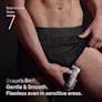 Medium shot of a man’s groin as he uses the Braun Body Groomer Series 7 on his inner thigh Medium shot of a man’s groin as he uses the Braun Body Groomer Series 7 on his inner thigh
