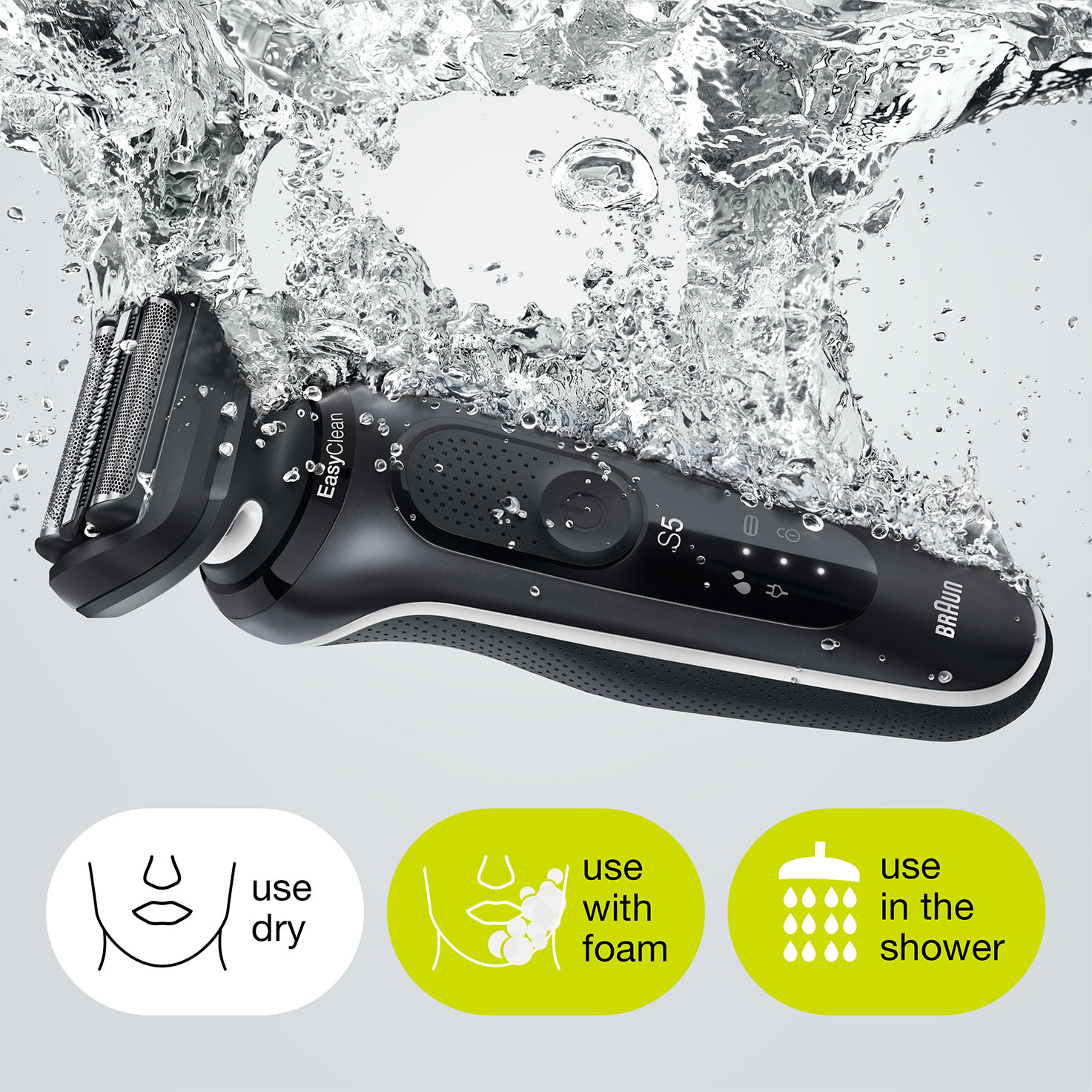 Series 5 51-W1500s Shaver Braun & Men, with AutoSense | Dry for SG Wet