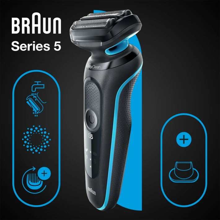 Series 5 51-M1200s Wet & Dry shaver with 1 attachment, mint.