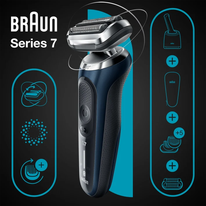 Series 7 71-B7850cc Shaver for Men, Wet & Dry with 360° Flex Head