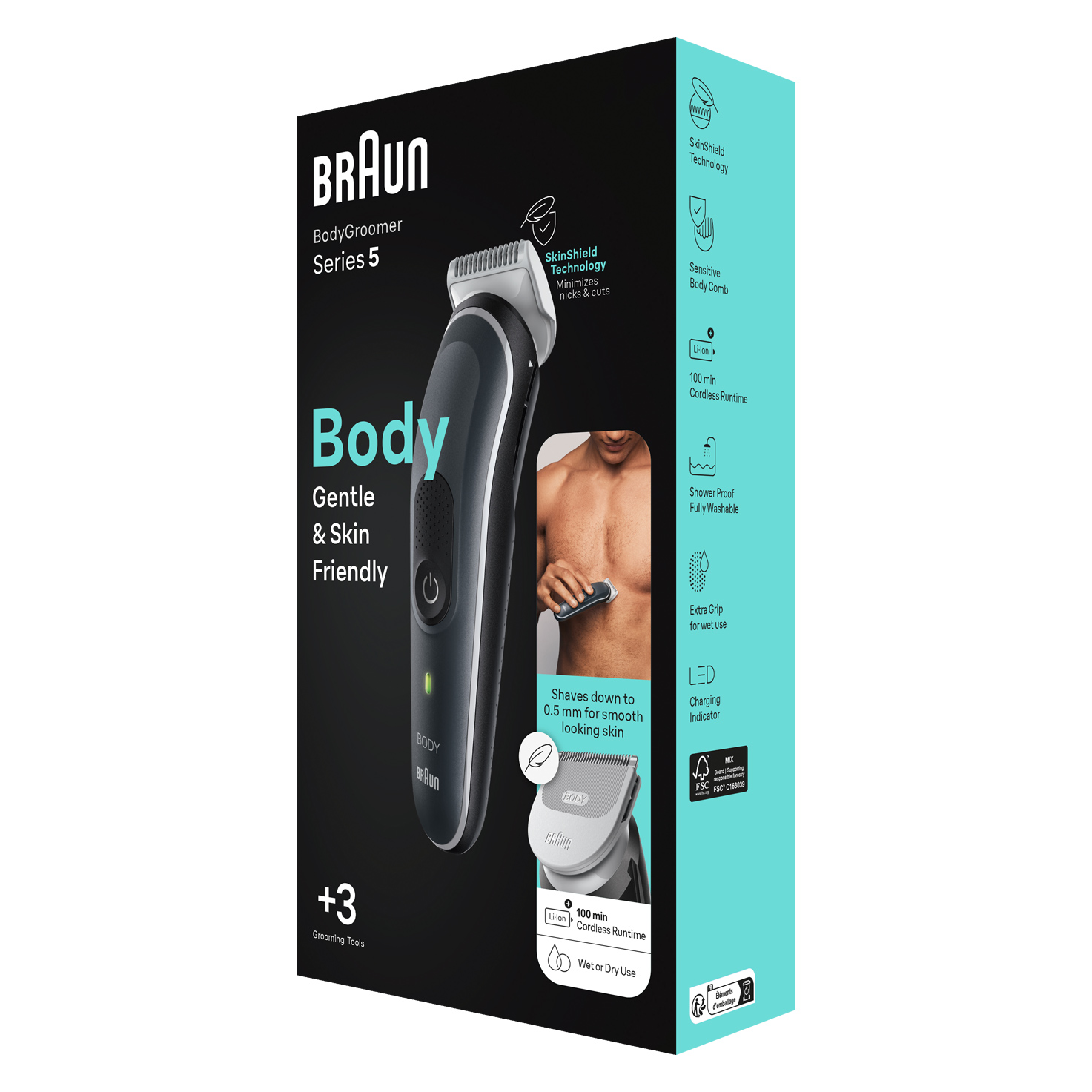 Braun BG5340 body groomer | dry & Braun | SG Wet grooming body