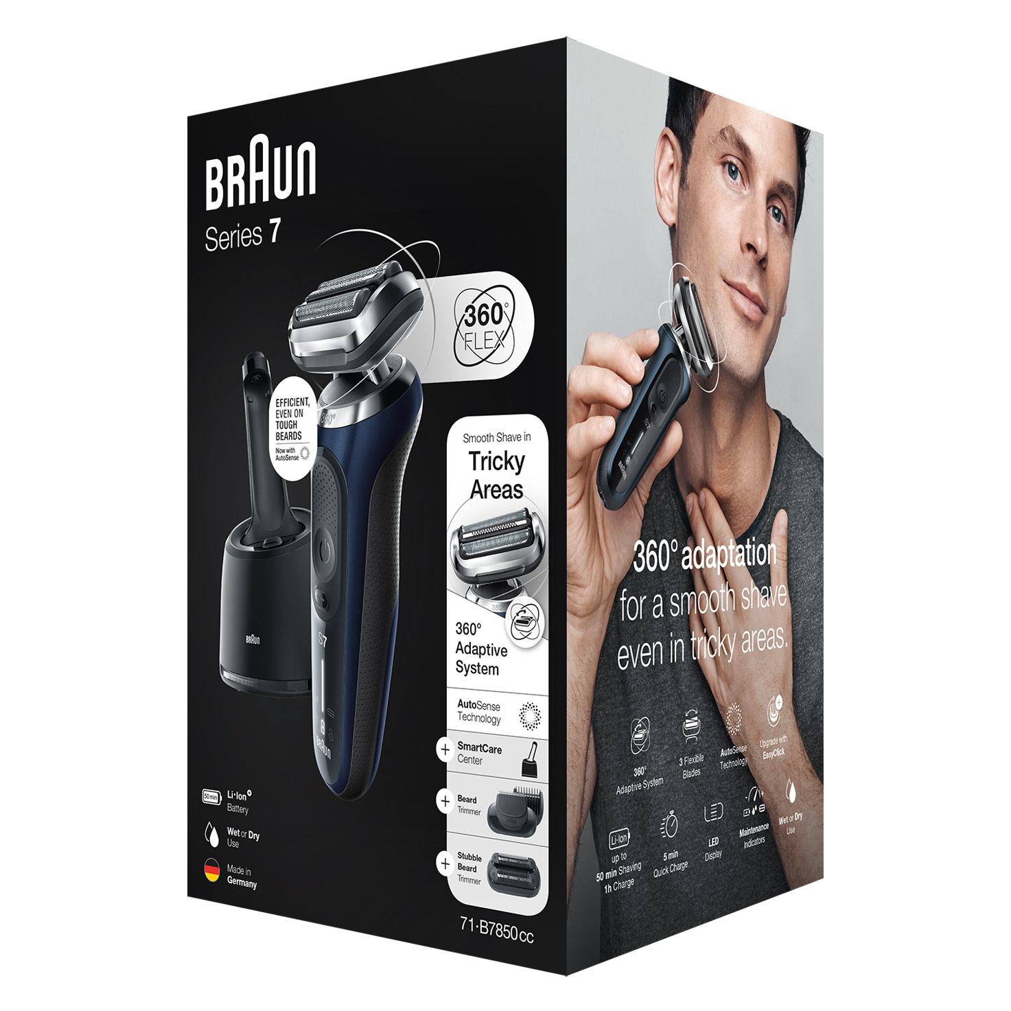 Series 7 71-B7850cc Shaver for Men, Wet & Dry with 360° Flex Head