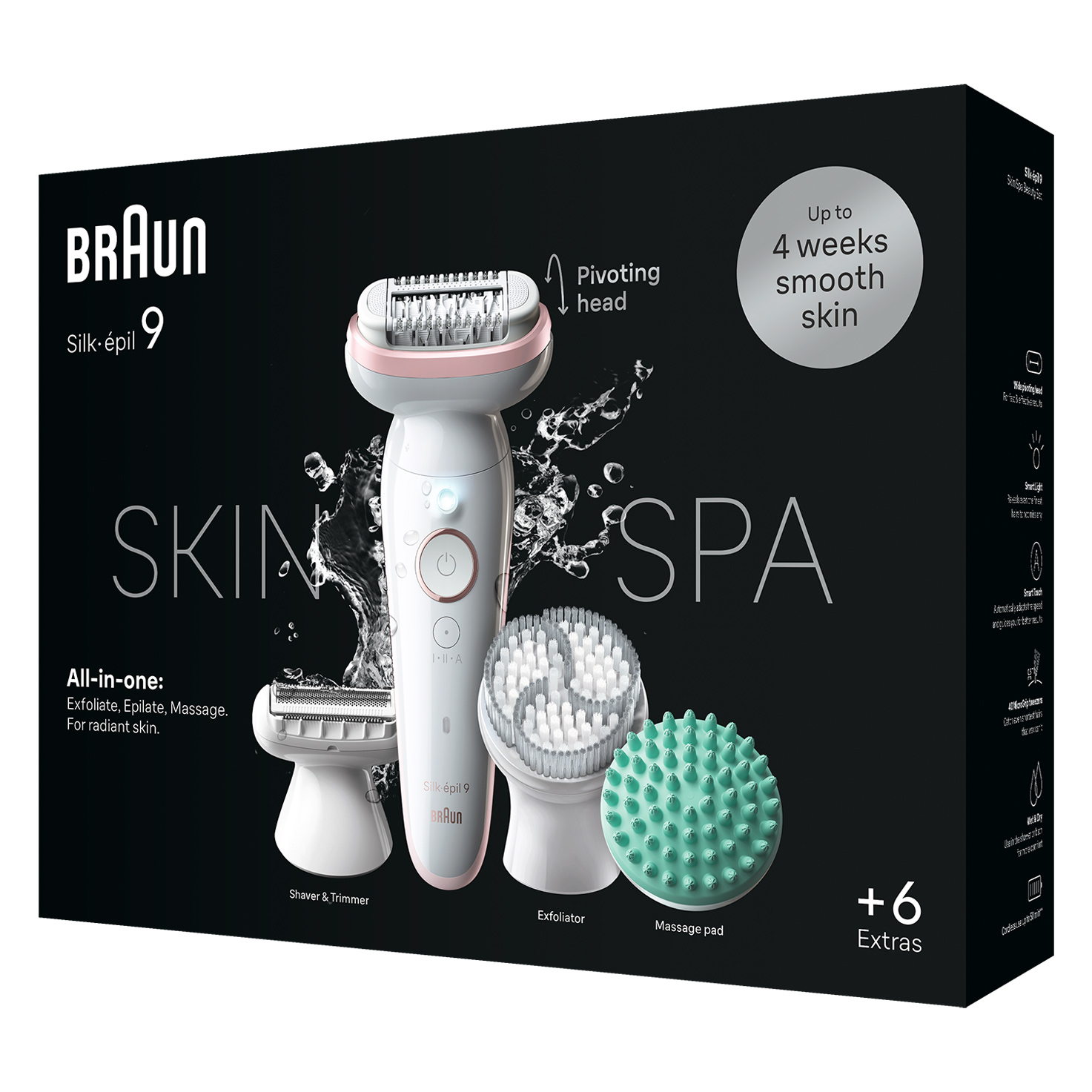 BRAUN Silk-épil 9 SkinSpa 4in1脱毛器 BRAUN Silk-épil 9 SkinSpa 脱毛 角質ケア シェービング シルク