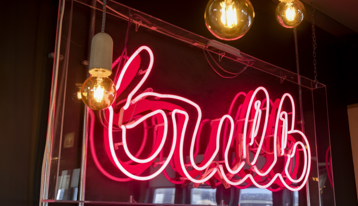 Neon sign in Bulb HQ