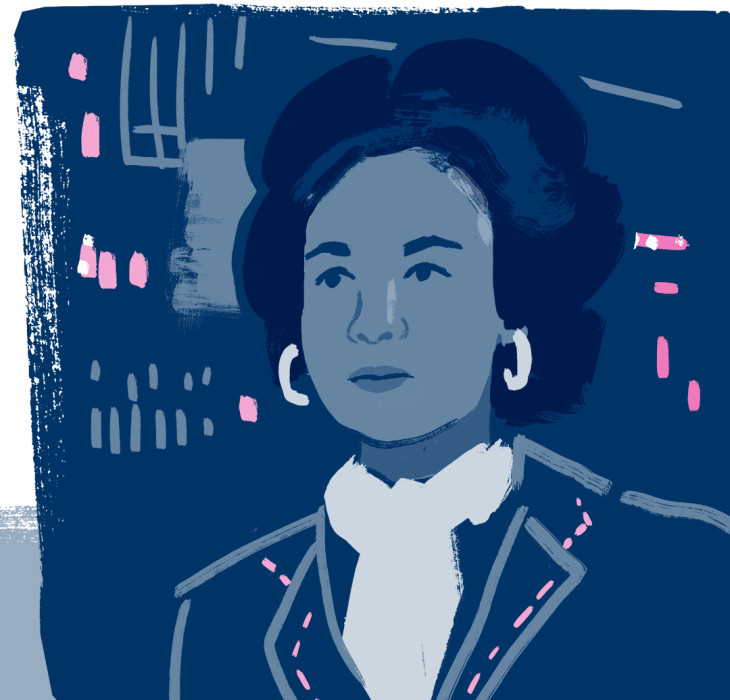 Illustration of Annie Easley working at NASA