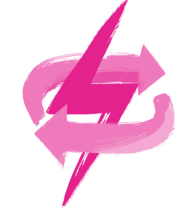 Pink lightning bolt
