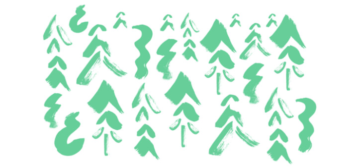 Illustration of many trees