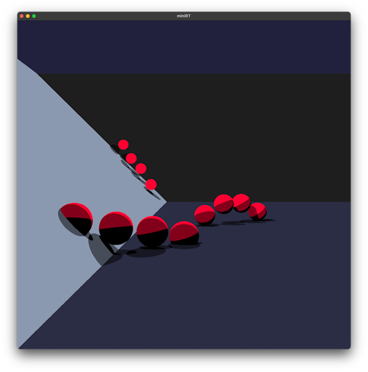 Hallway with red balls