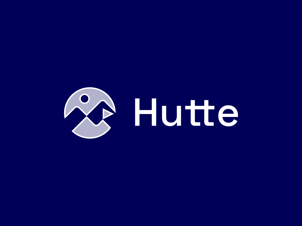 Hutte Logo auf blauem Hintergrund