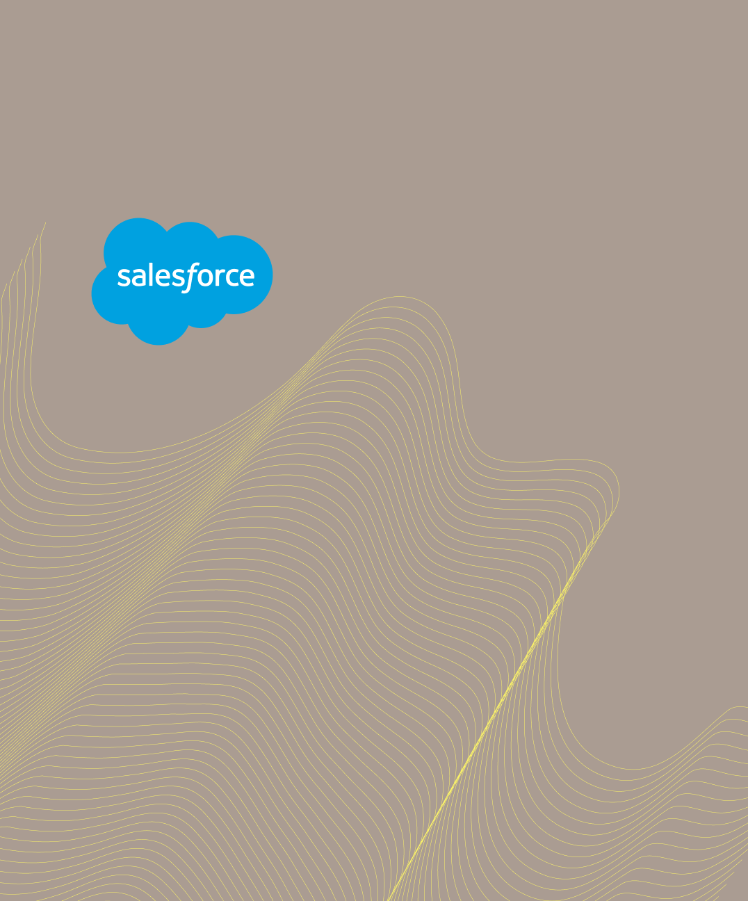 Gelbe Striche auf grauem Hintergrund mit Salesforce Logo
