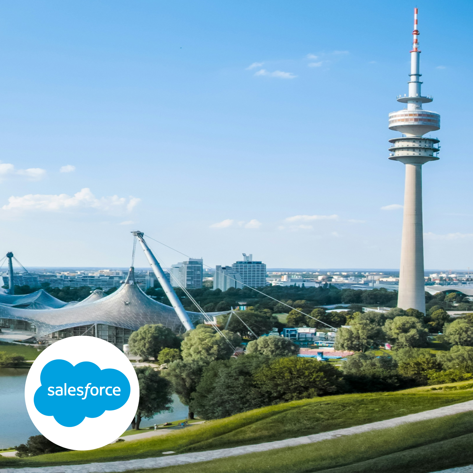 Blick auf den Olympiapark in München