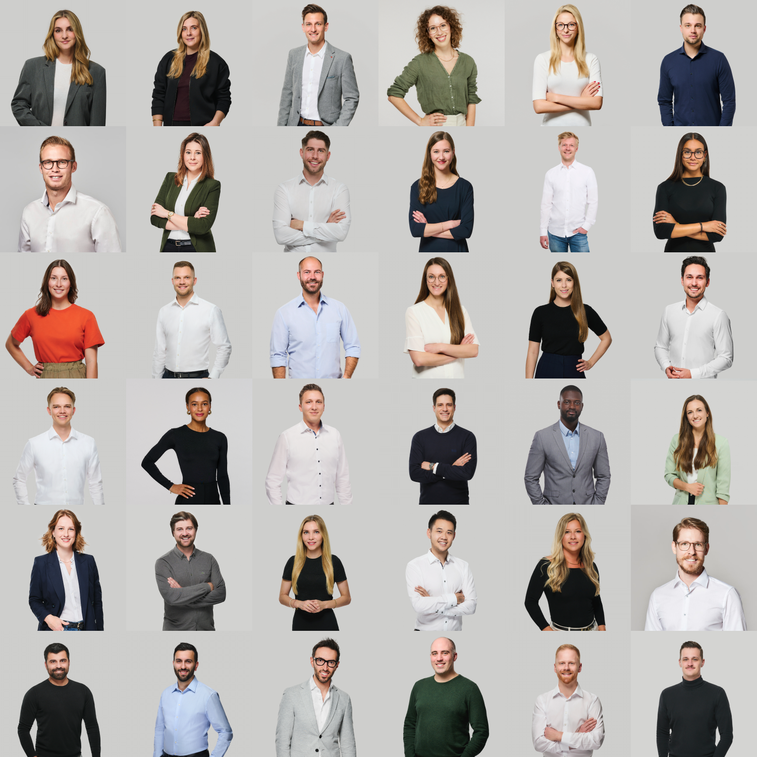 Collage aus Portraits von Salesfive Mitarbeitenden