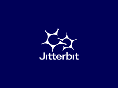 Logo von Jitterbit auf blauem Hintergrund
