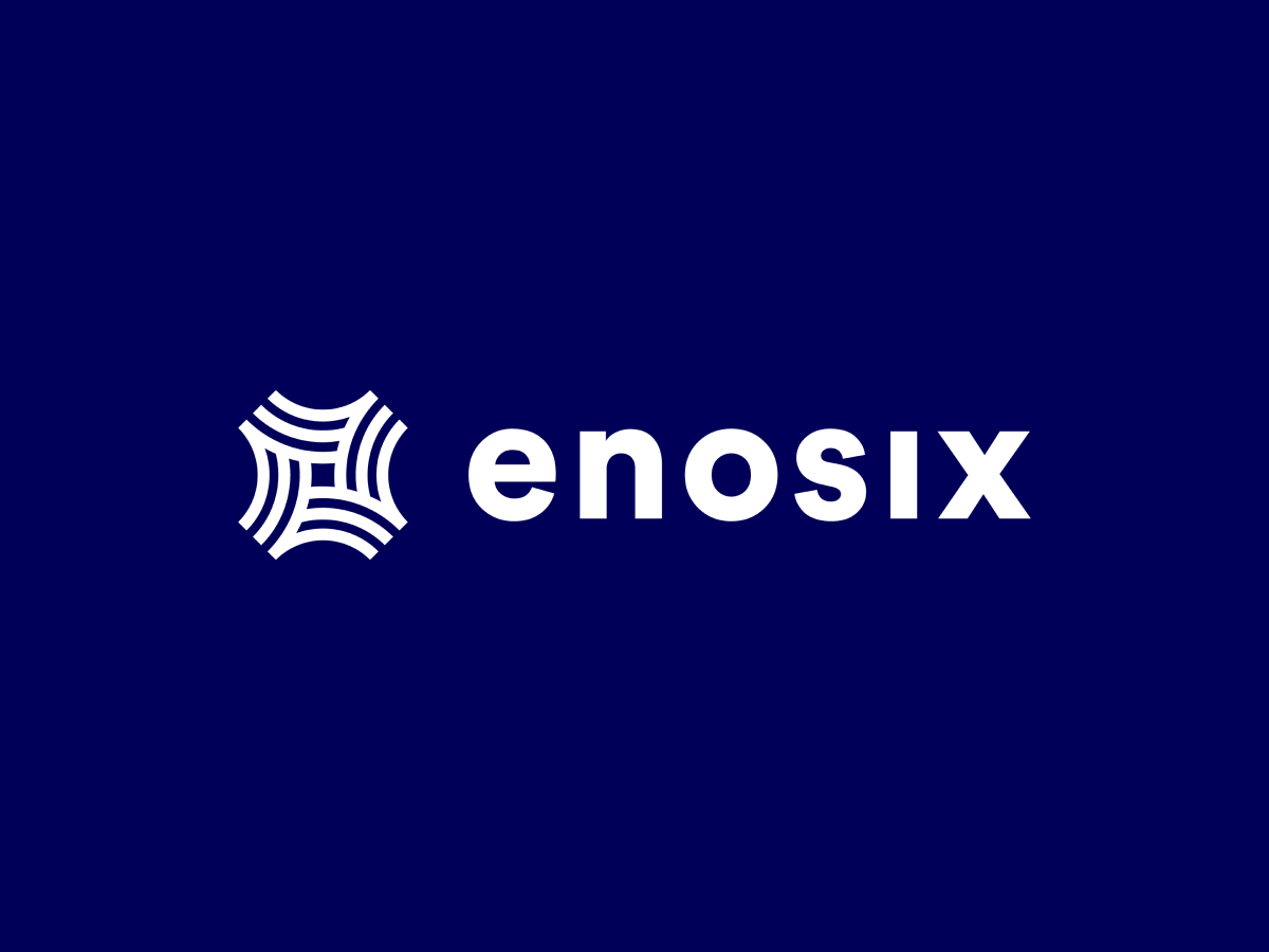 enosix Logo auf blauem Hintergrund
