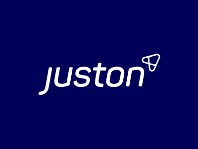 Logo von JustOn auf blauem Hintergrund
