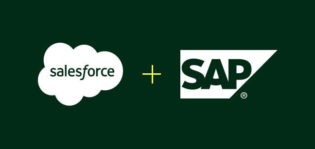 Salesforce logo and SAP logo