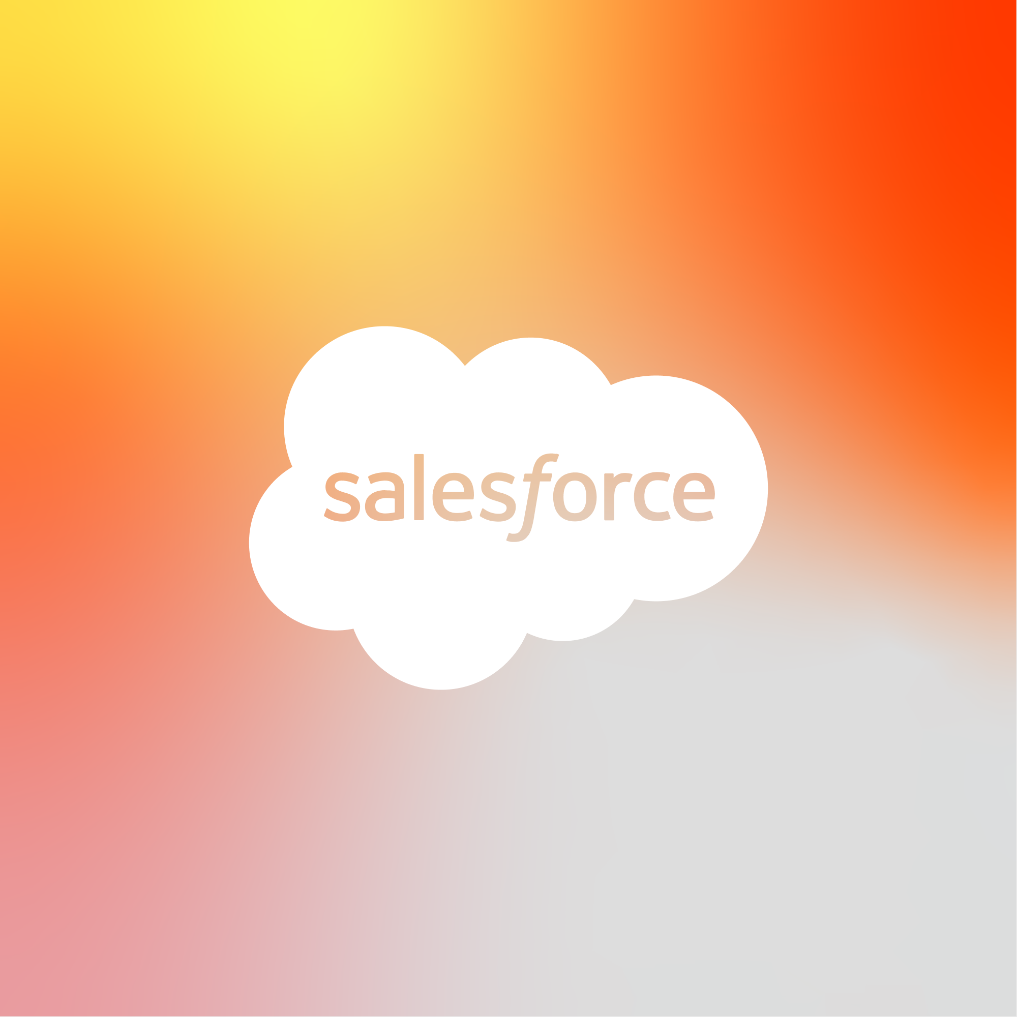 Salesforce Logo vor verschwommenen, farbigen Hintergrund