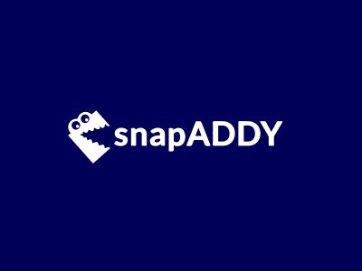 Logo von snapADDY auf blauem Hintergrund