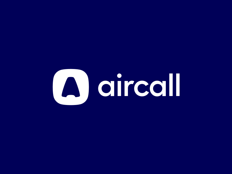 Logo von Aircall auf blauem Hintergrund